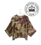 One Hundred Stars & Kew RBG Iris Flower Kimono - Burgundy