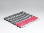 McNutt Linen Scarf - Grey & Fuchsia