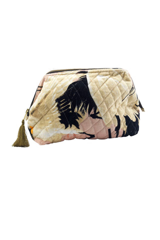 OHS Velvet Pouch Stork - Pink