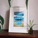 RHA - A4 Mounted Print - Mournes in Blue