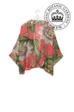 One Hundred Stars & Kew RBG Passion Flower Kimono-Coral