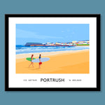 James Kelly Print-Portrush Surfers