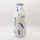 Rebecca Killen Ceramic Tall Bottle Cobalt - Rectangles