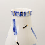 Rebecca Killen Ceramic Tall Bottle Cobalt - Rectangles