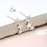 PM Sterling Row of Stars Stud Earrings