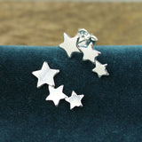 PM Sterling Row of Stars Stud Earrings