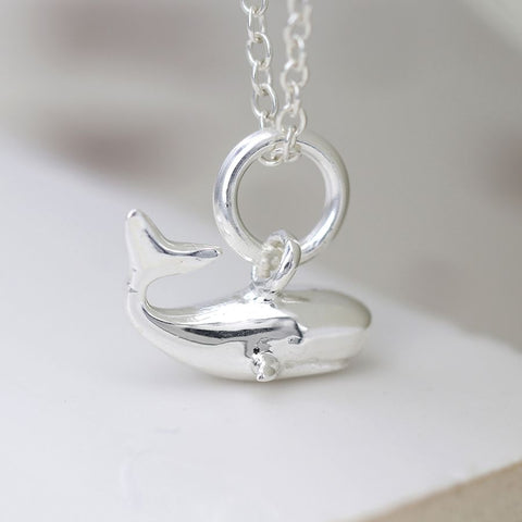 PM Sterling silver whale necklace
