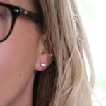 PM Brushed Heart Stud Earrings