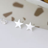 PM Scratched Star Stud Earrings