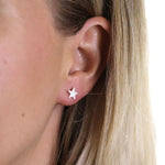 PM Scratched Star Stud Earrings
