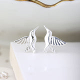 PM Sterling silver birds in flight earrings