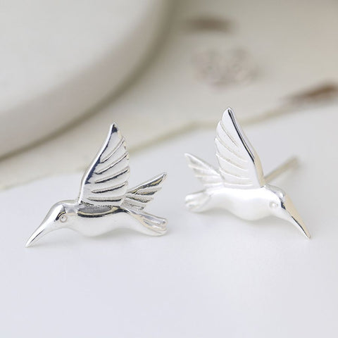 PM Sterling silver birds in flight earrings
