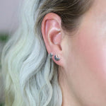 PM Sterling Silver Mismatched Moon & Star Earrings