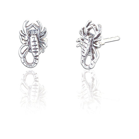 SPK Scorpion Stud Earrings-Silver