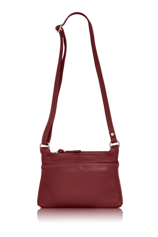 Italian Leather Handbag-Dark Red