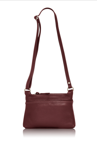 Italian Leather Handbag-Burgundy