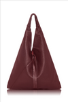 Italian Leather Slouch Handbag-Burgundy