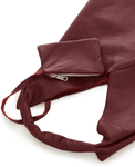 Italian Leather Slouch Handbag-Burgundy