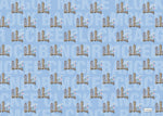 Holme Single Sheet Gift Wrap - McKee Clock Blue