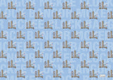 Holme Single Sheet Gift Wrap - McKee Clock Blue