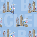 Holme Single Sheet Gift Wrap - McKee Clock Blue