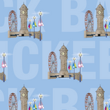 Holme Single Sheet Gift Wrap - McKee Clock Blue