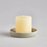 St Eval Candle Plate - Small Grey/Green