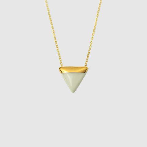 DC Triangle Necklace - White