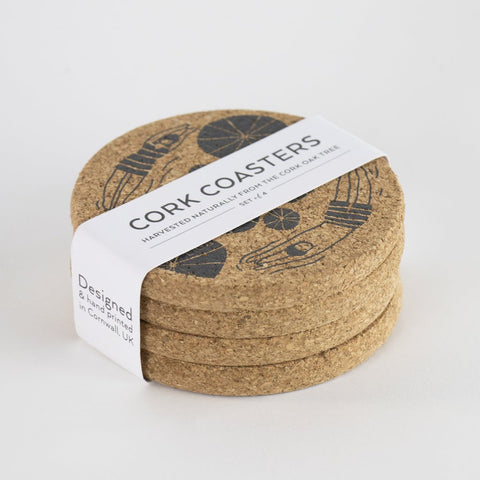 Liga Cork Placemats & Coasters-Wild Swimmers Grey