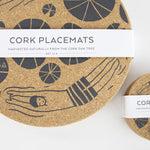 Liga Cork Placemats & Coasters-Wild Swimmers Grey