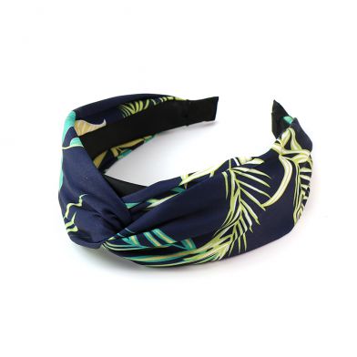PM Navy and Green Tropical Print Headband