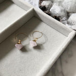 Decadorn Earrings-Pyramid Rose Quartz