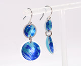 Lisa Marsella Ascending Double Concave Dome Earrings - Brushed Blue