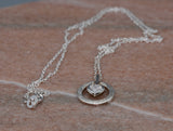 PM Sterling Silver Crystal Heart Circle Necklace