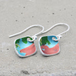 Lisa Marsella Small Concave Diamond Earrings - Orange Lime & Turquoise