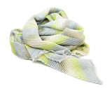 PM Green Mix Striped Chevron Pleat Scarf