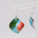 Lisa Marsella Large Concave Diamond Earrings - Orange Lime & Turquoise