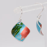 Lisa Marsella Large Concave Diamond Earrings - Orange Lime & Turquoise