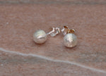 PM Sterling Silver Brushed Ball Stud Earrings