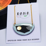 Dana Half Disc Necklace - Mint & Gold