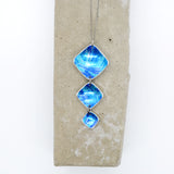 Lisa Marsella Aescending Triple Concave Domed Diamond Pendant - Brushed Blue