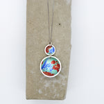 Lisa Marsella Ascending Double Concave Dome Pendant - Aqua, Orange & Blue