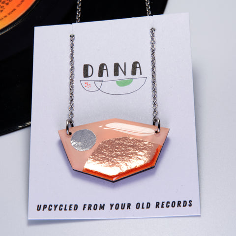 Dana Geo Necklace - Pink/Copper/Silver