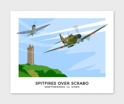 James Kelly Print-Spitfires Over Scrabo