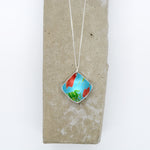 Lisa Marsella Concave Diamond Pendant - Orange Lime & Turquoise