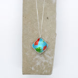 Lisa Marsella Concave Diamond Pendant - Orange Lime & Turquoise