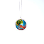 Lisa Marsella Concave Dome Pendant - Orange Lime & Turquoise