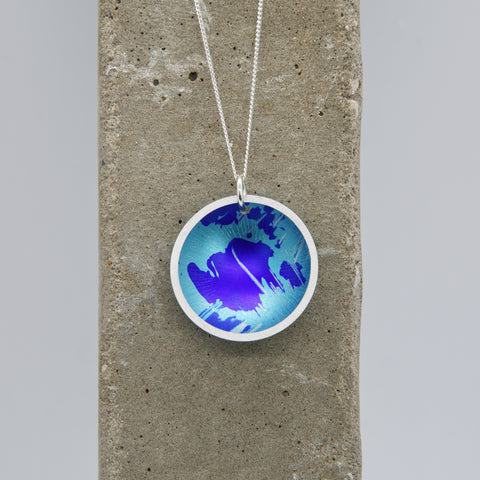 Lisa Marsella Concave Dome Pendant - Brushed Blue