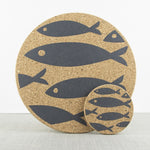 Liga Cork Placemats/Coasters-Fish Grey