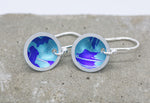 Lisa Marsella Small Concave Dome Earrings - Brushed Blue